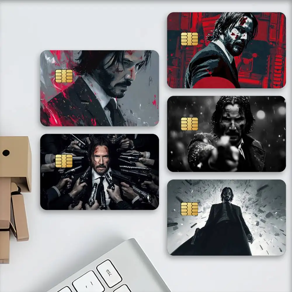 Film J-John Wick Credit Decorative Card Stickers Suitable For Bank Cards Metro Transit Anti-scratch Gift 4PCS