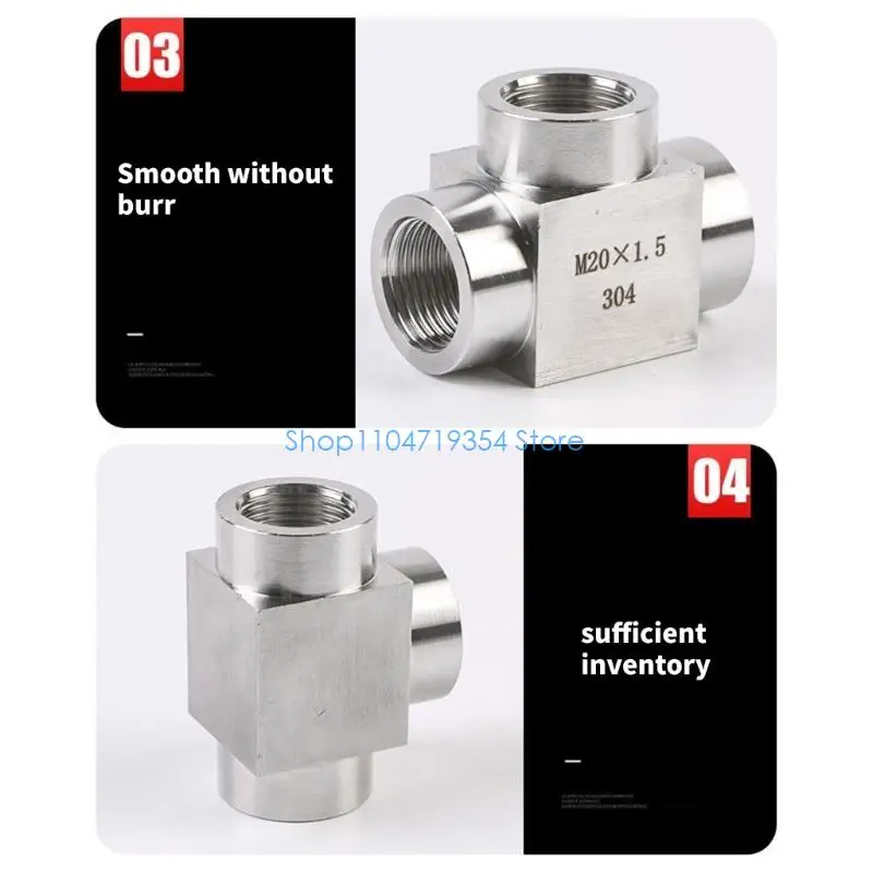 0XLD Multipurpose Stainless Steel Tees Connectors for Double Thread Designs