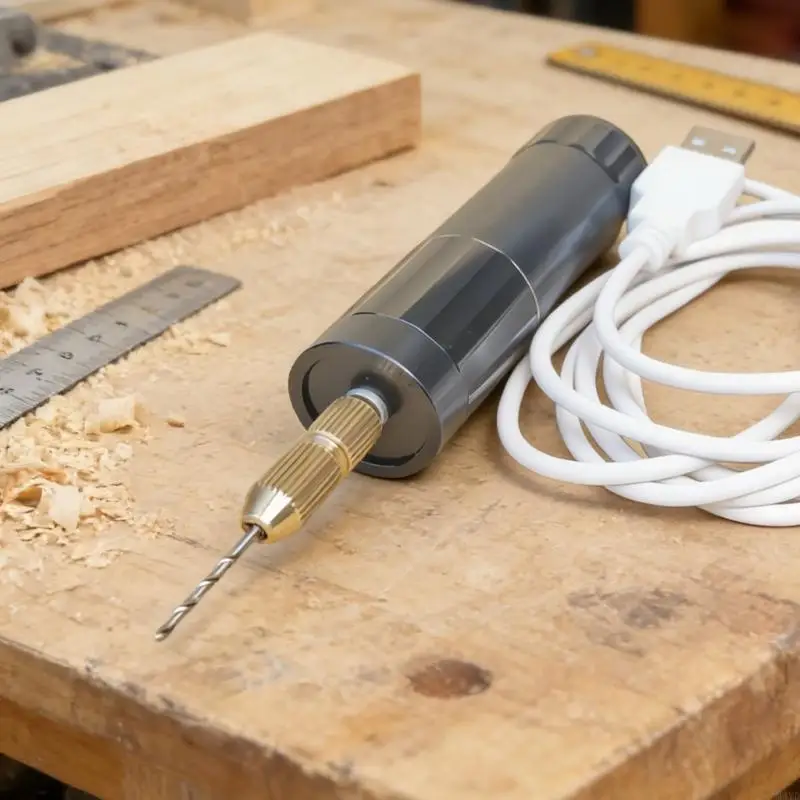 

Compact Accuracy Electric Hand Drill Set 6 Drill Bits 0.8 1.0 1.2mm For Resin Clay Beads Model Making M4YD