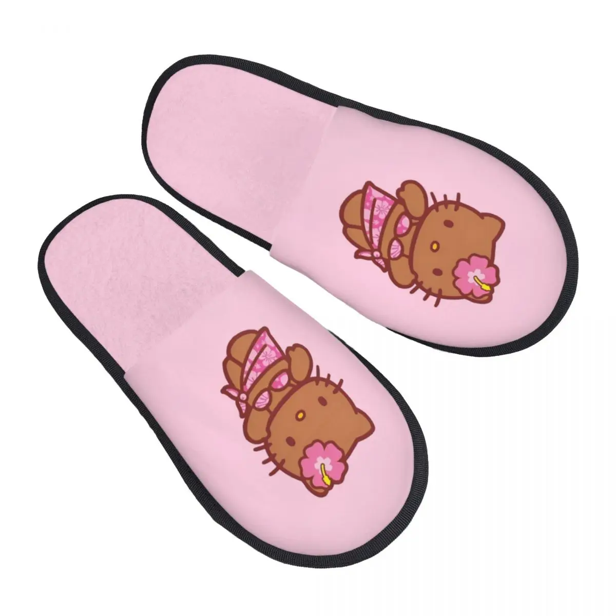 

Изготовленные на заказ домашние тапочки из мягкой пены с эффектом памяти Hello Kitty, женские уютные теплые нескользящие тапочки с персонажем мультфильма