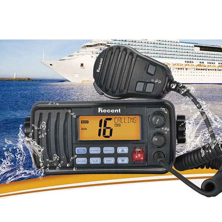 Rádio impermeável antena Hf Transceiver, Marinha Vhf rádio marinho fixo com DSC, Novo, 2024