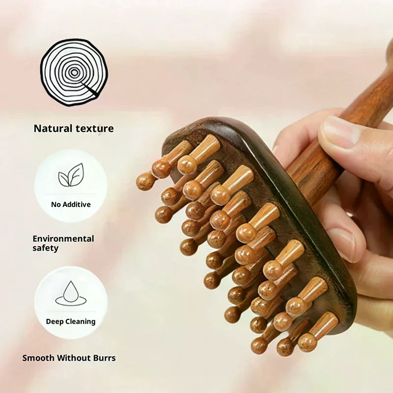 

1 Pcs Portable Sandalwood Gua Sha Massage Brush Head Neck Abdominal Leg Body Meridian Massager Wooden Therapy Massage Tools