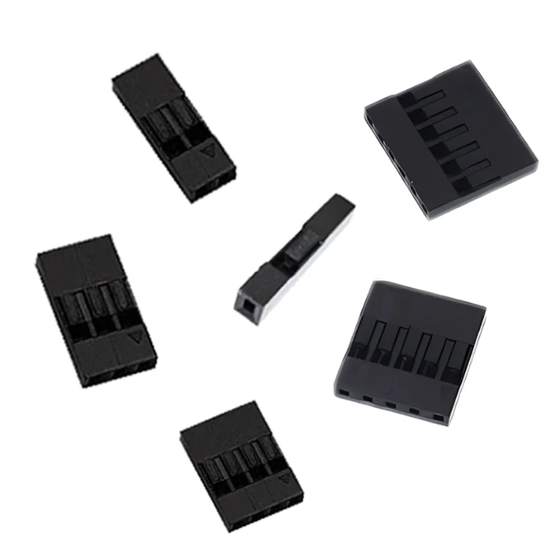 50PCS 2.54MM Dupont Connector Rubber Shell Single Row Jumper Wire Cable Housing Plug  1/2/3/4/5/6/Pin