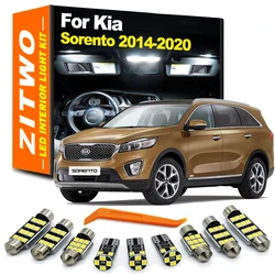 ZITWO 9Pcs Car Indoor Lamp For Kia Sorento UM MK3 3 III 2014 2015 2016 2017 2018 2019 2020 LED Bulb Interior Map Trunk Light Kit