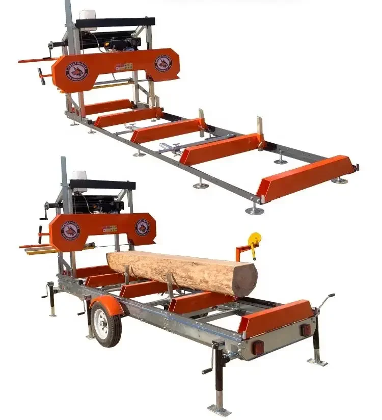 Approved  gasoline engine band / portable sawmill / Horizontal Band  with sawmill loading ramp