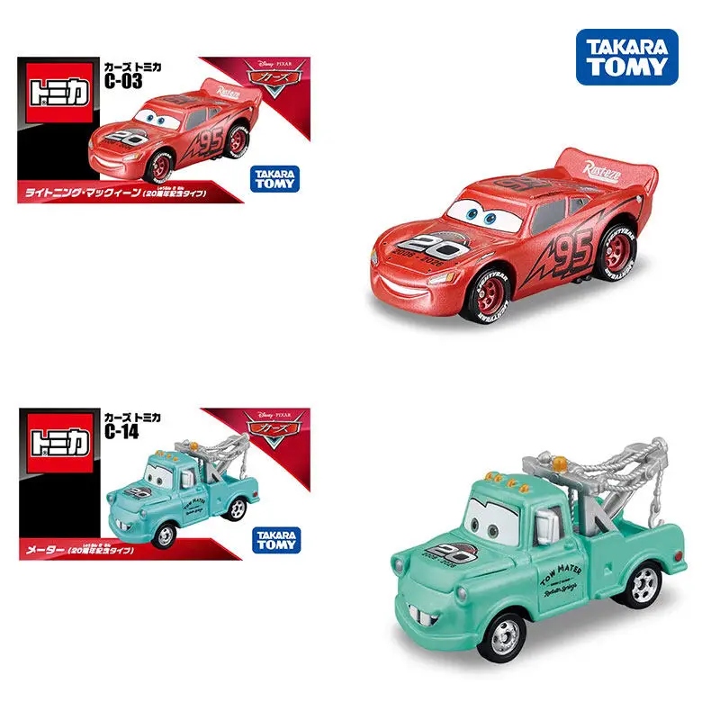 Genuine TOMY Tomica Disney Cars 20th Anniversary C-03 McQueen C-14 Mater Diecast Toy Car Model In Stock