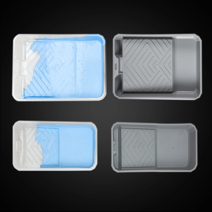 High Capacity Durable Plastic Paint Tray Kit - Multipurpose Home DIY Painting Set with Large Economic Paint Pans for Wall Decora
