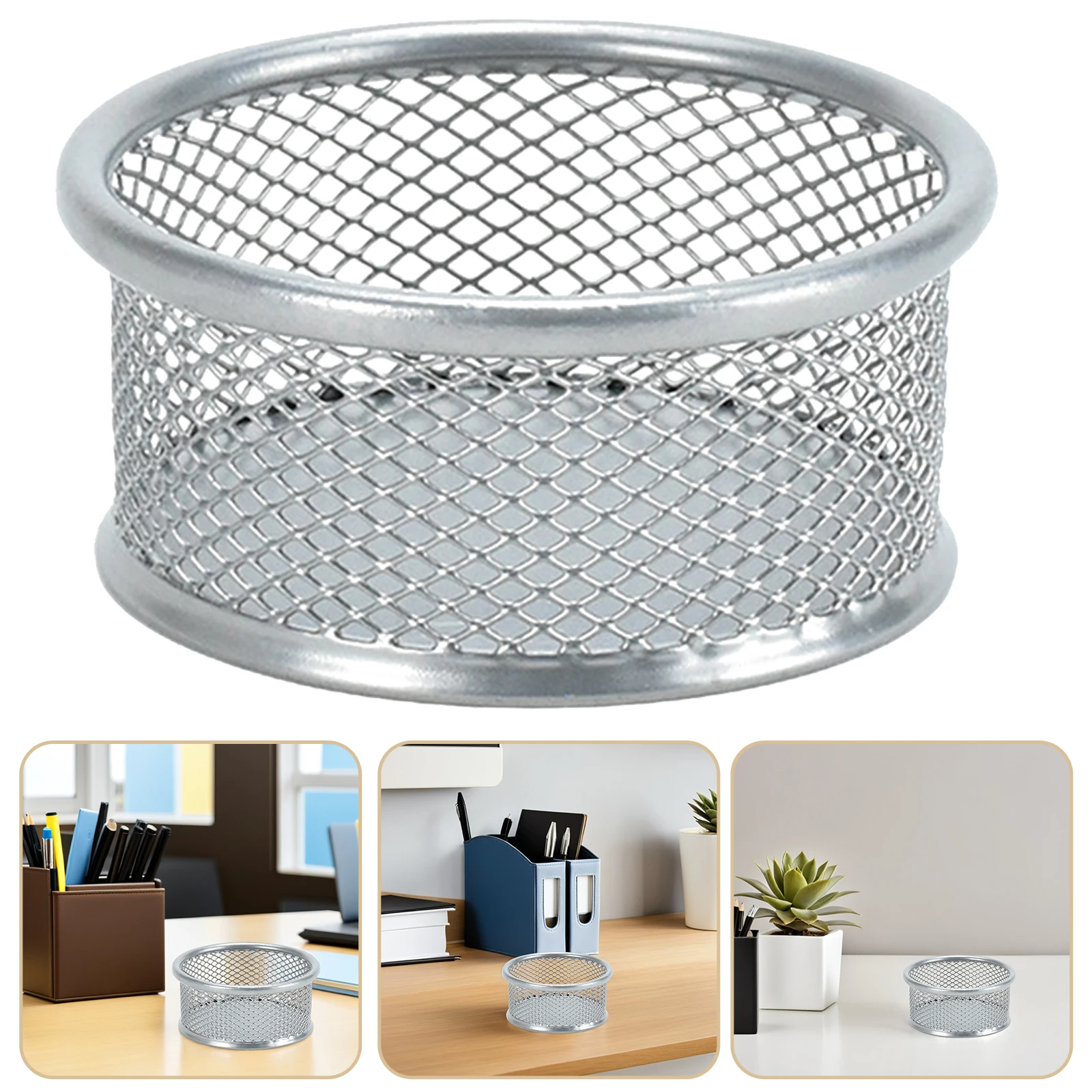 

4pcs Paperclip Holders Desktop Mesh Containers Stackable Space-Saving Office Desk Organizers For Paper Clips Pins Nails