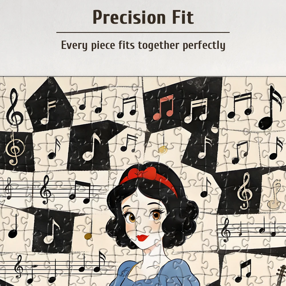 Disney Snow White Creative Pattern Wooden Floor Puzzle Game Various Piece Options Available - 108/200/300/500/1000 Pieces