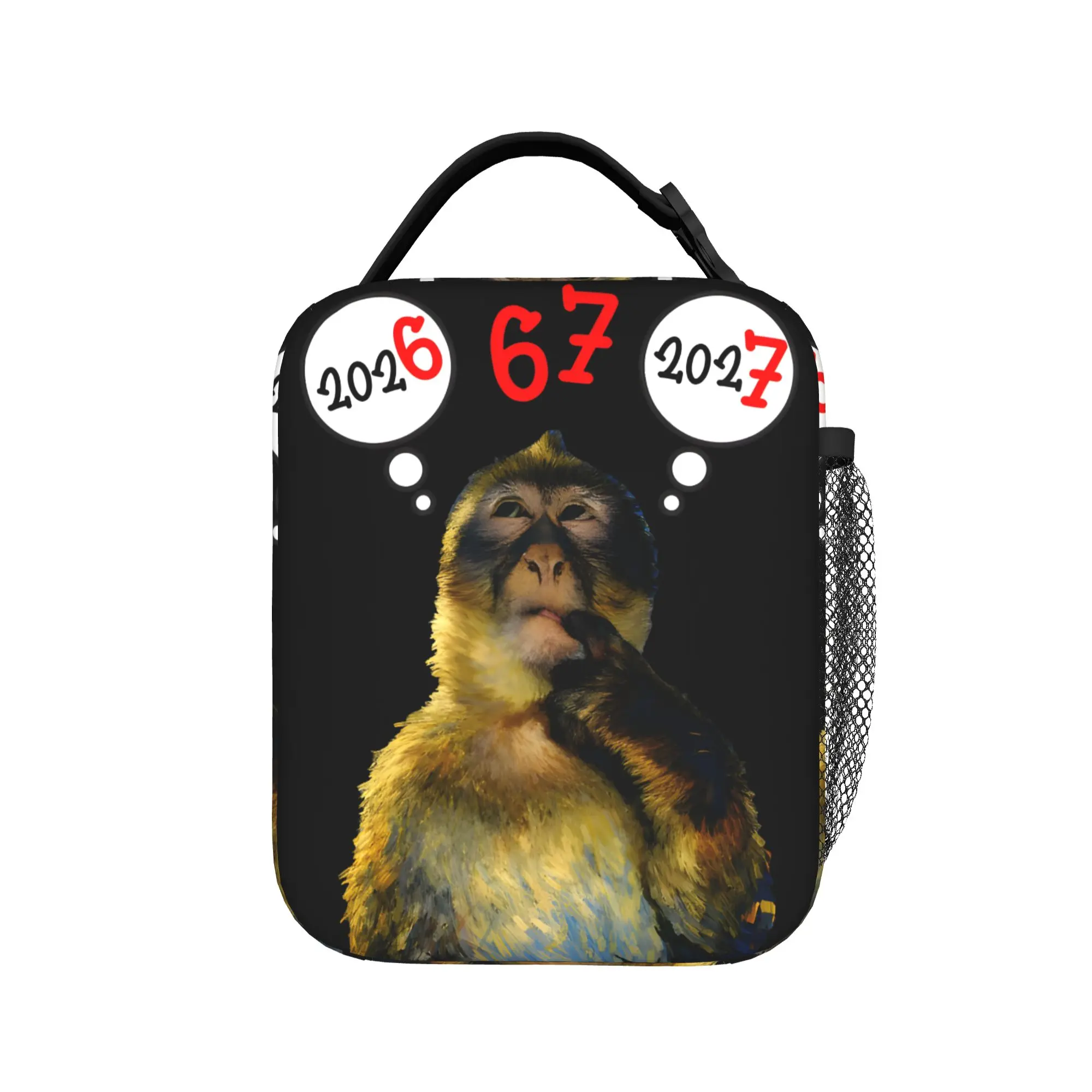 

Lunch Boxes Thinking Monkey Meme Accessories Lunch Container INS Trendy Thermal Cooler Bento Box For Travel