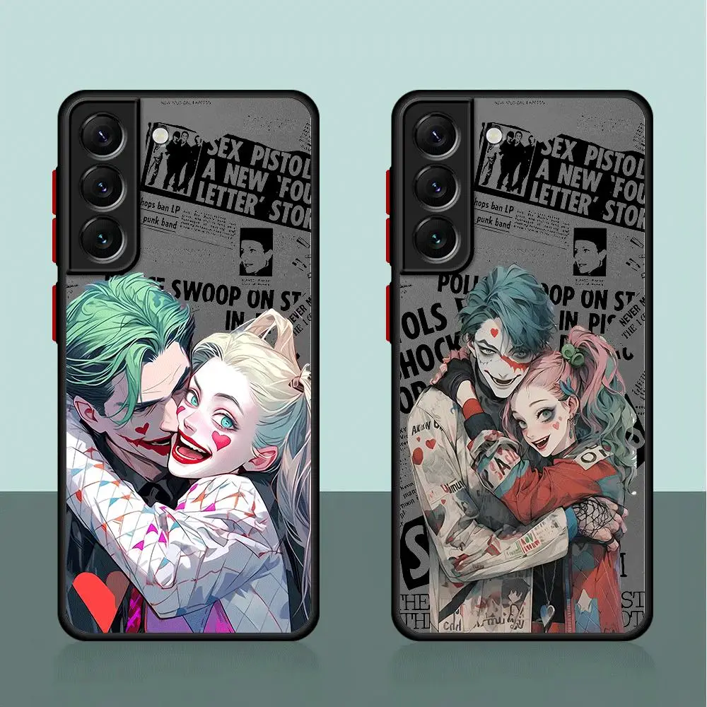 J-Joker Harley Quinn lovers Phone Case for Samsung Galaxy A54 A52 A14 A53 A13 A12 A23 A50 4G A31 A70 A33 A70s 5G Armor Cover