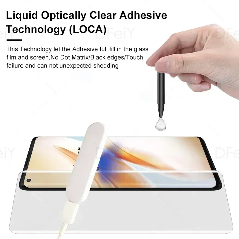 Cristal UV para OnePlus 8 Pro, Protector de pantalla UV de cobertura completa, película de vidrio templado para OnePlus 8 7 Pro