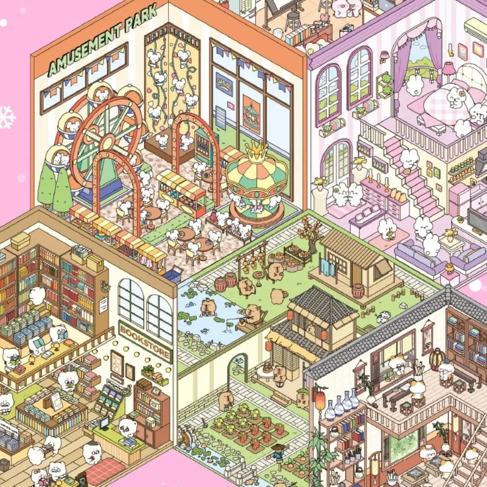 

6 шт. сцены DIY 3D пейзажная наклейка бумажная книга дом многофункциональная DIY пейзажная наклейка карманный водонепроницаемый