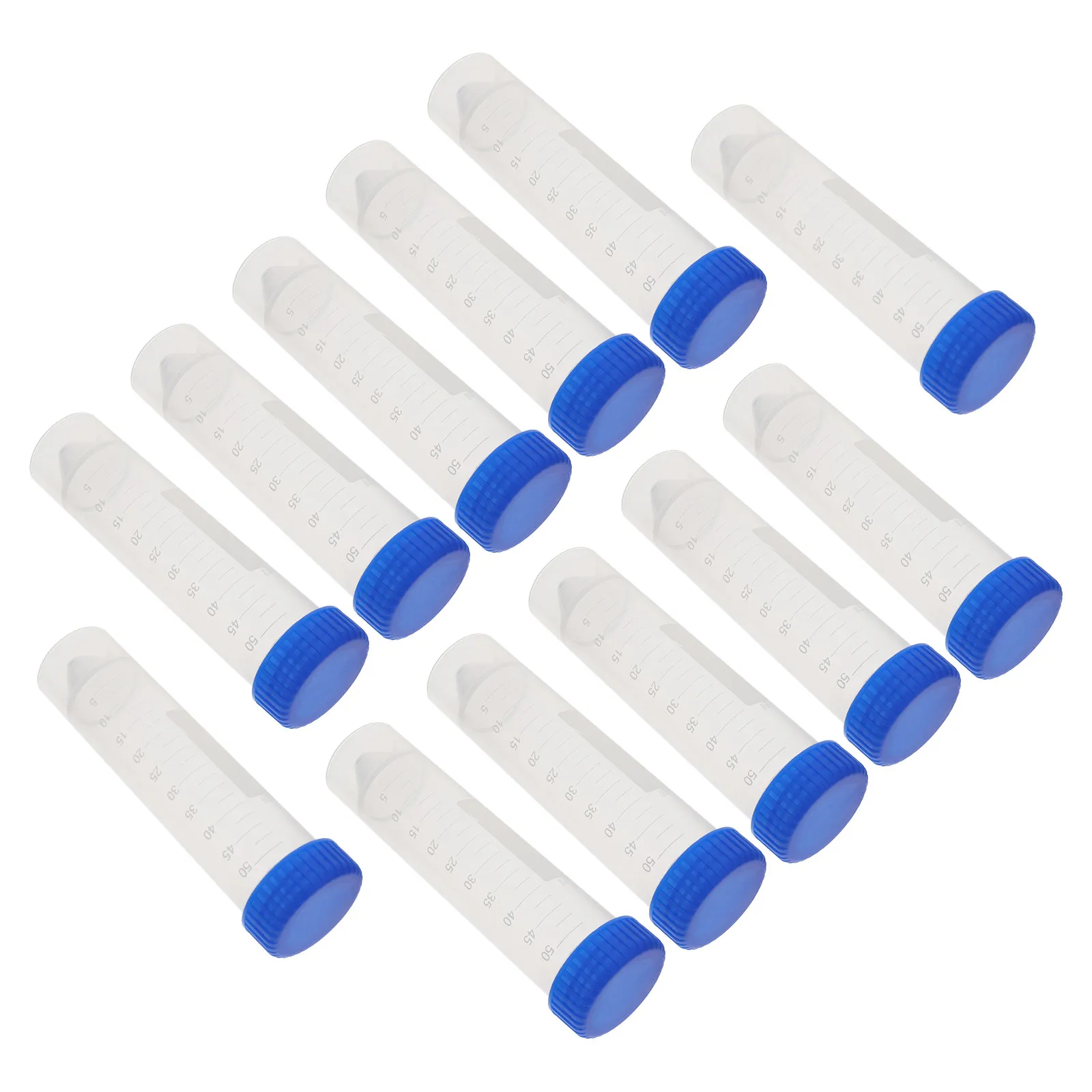 50pcs Plastic Centrifuge Tubes with Screw Caps, Self-Standing & High-Transparency for Lab Experiments