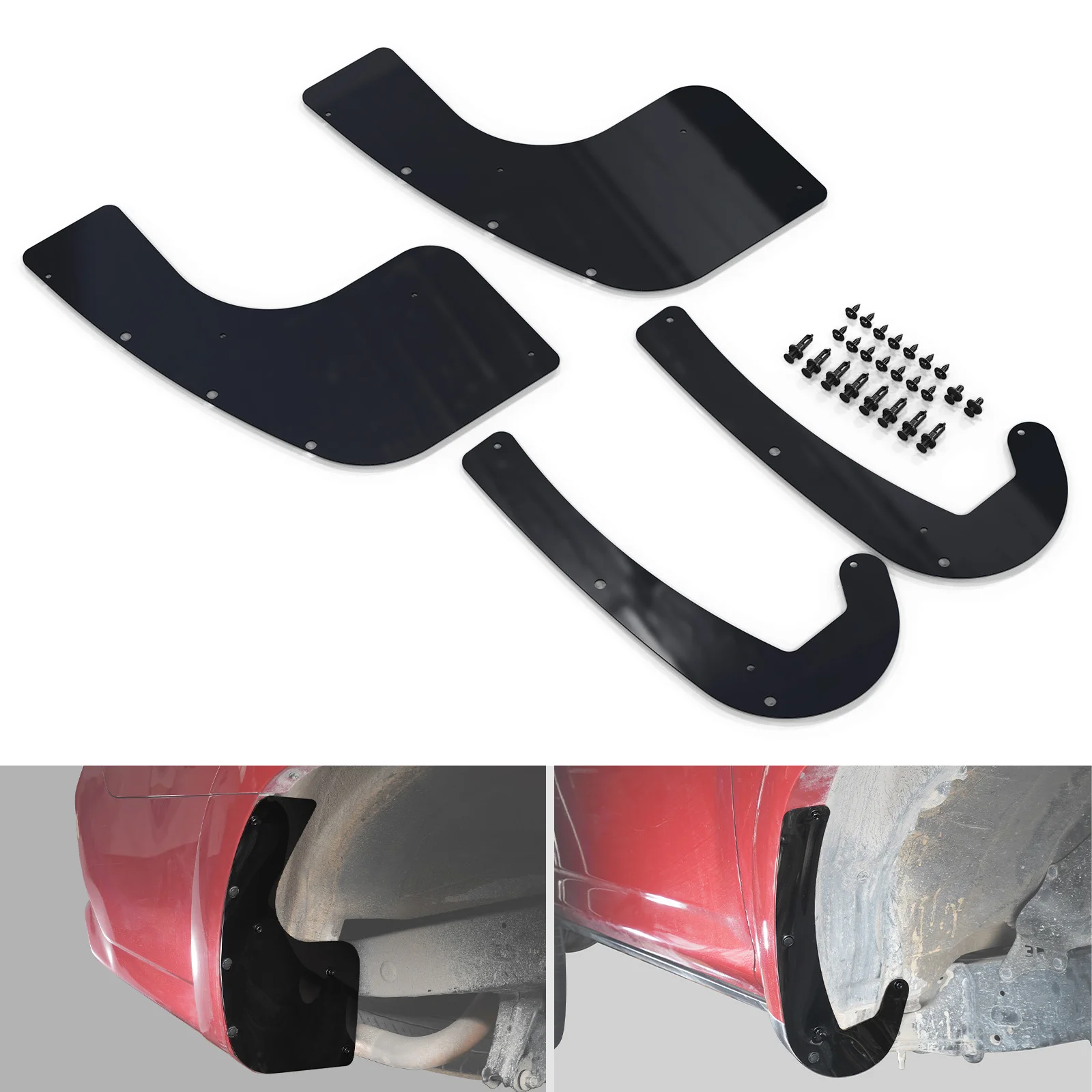 

BEVINSEE Splash Guard Replacement Kit for Toyota 4Runner 2012-2024, Replace for 76621-35140