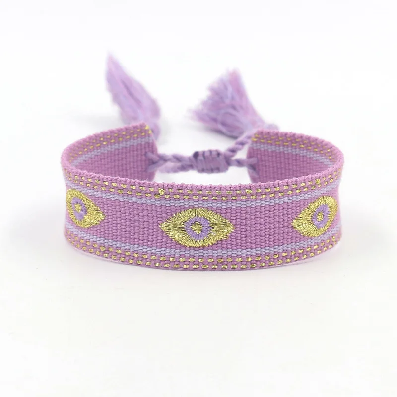 

Браслет ручной работы, плетеный, с вышивкой, для женщин, браслет удачи, радужный, непальский, на веревке, модное украшение, подарок