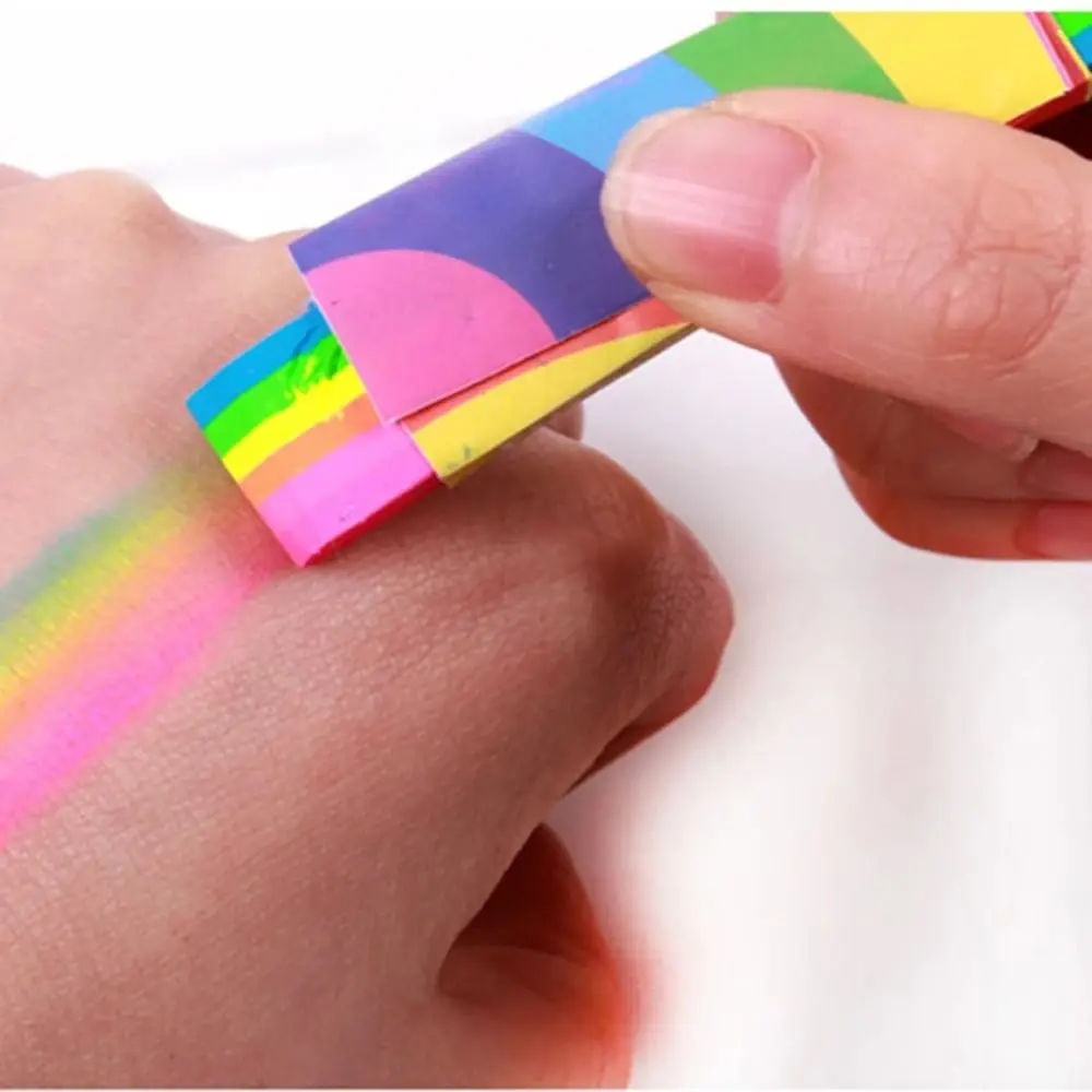 Paraffina Arcobaleno Vernice per il viso Stick Fluorescente Sicuro Pittura artistica Penna per trucco Multicolor Facile da pulire Pastelli a pigmenti per pittura per il viso
