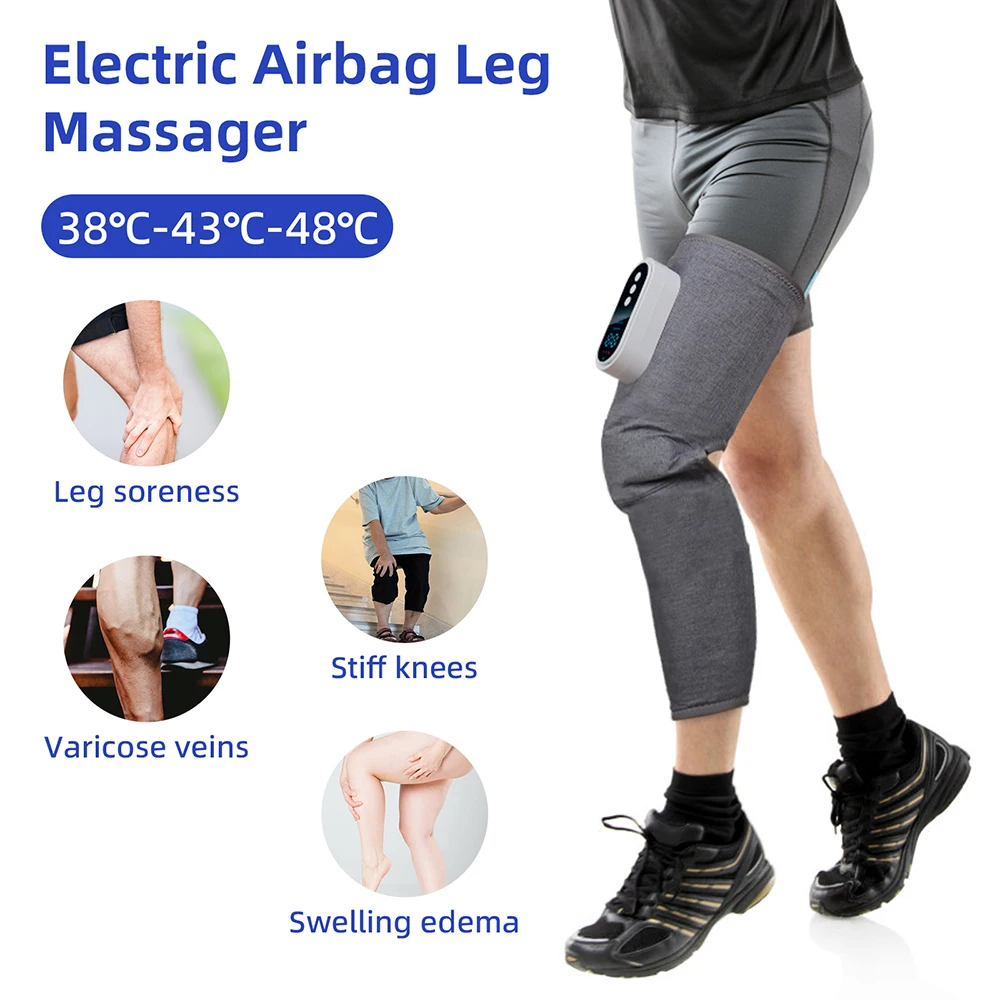 Masseur électrique pour jambes et genoux avec airbag, masseur à haute fréquence pour cuisses et mollets, pétrissage par airbag, relaxation des jambes