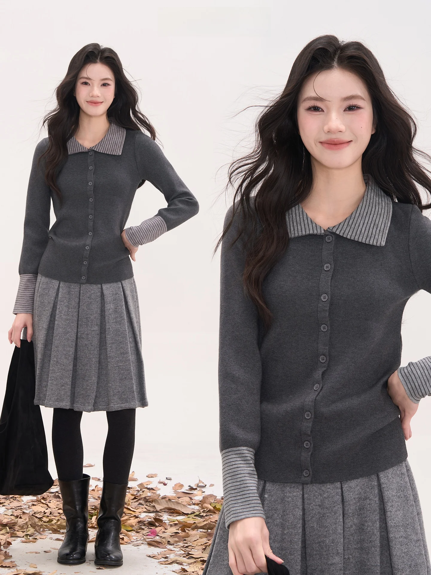 

Heme вязаный длинный кардиган све женский облегающий полосатый воротник с открытой передней частью повседневный зимний модный мягкий нейлоновый ткань