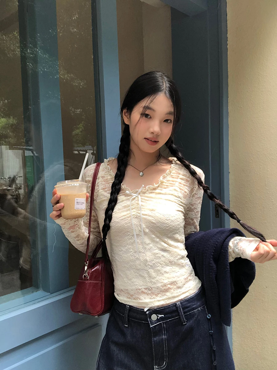 طقم قطعتين نسائي أنيق من نادي المشاهير الأحمر، قميص داخلي بأكمام طويلة من الدانتيل، ملابس داخلية بأسلوب عصري وأنيق للعمل #1