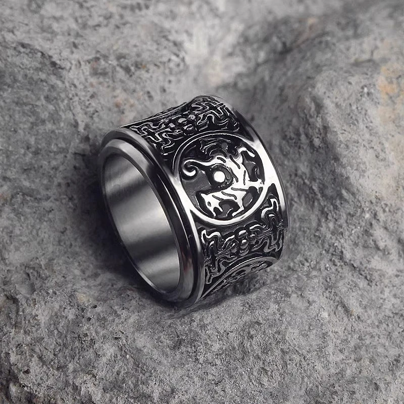 Street Retro Skeleton Star Ring for Men Silver Vintage Punk Gothic Art Fashion Hip Hop Rings Unisex Accessories Designer Jewelry #4