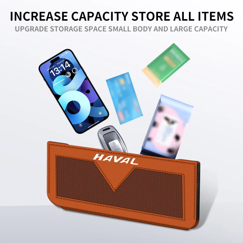 

For GWM HAVAL Jolion H6 GT H7 H9 H5 MAX H2 Dargo F7 F7X Key Case Logo 2025 Accessories Car Seat Side Pocket Organizer Purse Bag