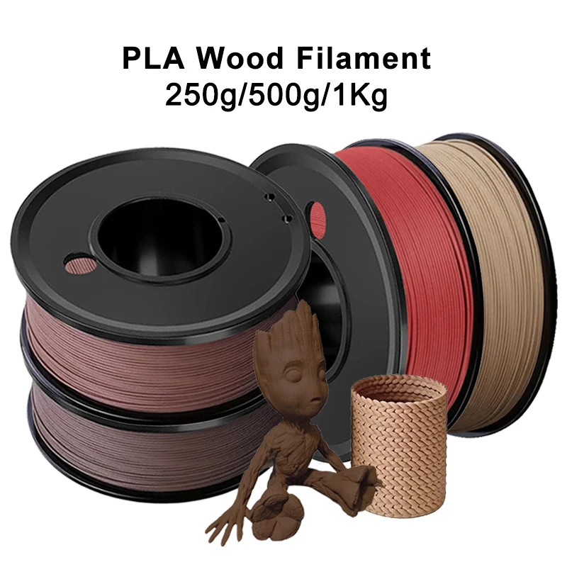 

1,75 мм 1,75 мм Деревянная нить для 3D-принтера PLA 1 кг 500 г 250 г Pla Деревянная роза Черное дерево Красный сандал Дерево 3D-печать Pla Материал Нить