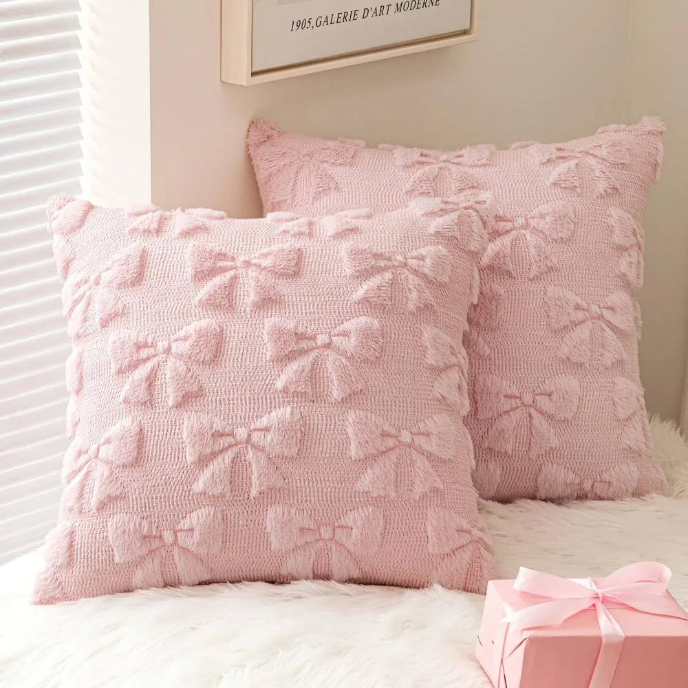 Home Decor Plush Rabbit Throw Pillow Cover Square Warm Backrest Cover 45cm Sofa Cushion Cover Bedroom
