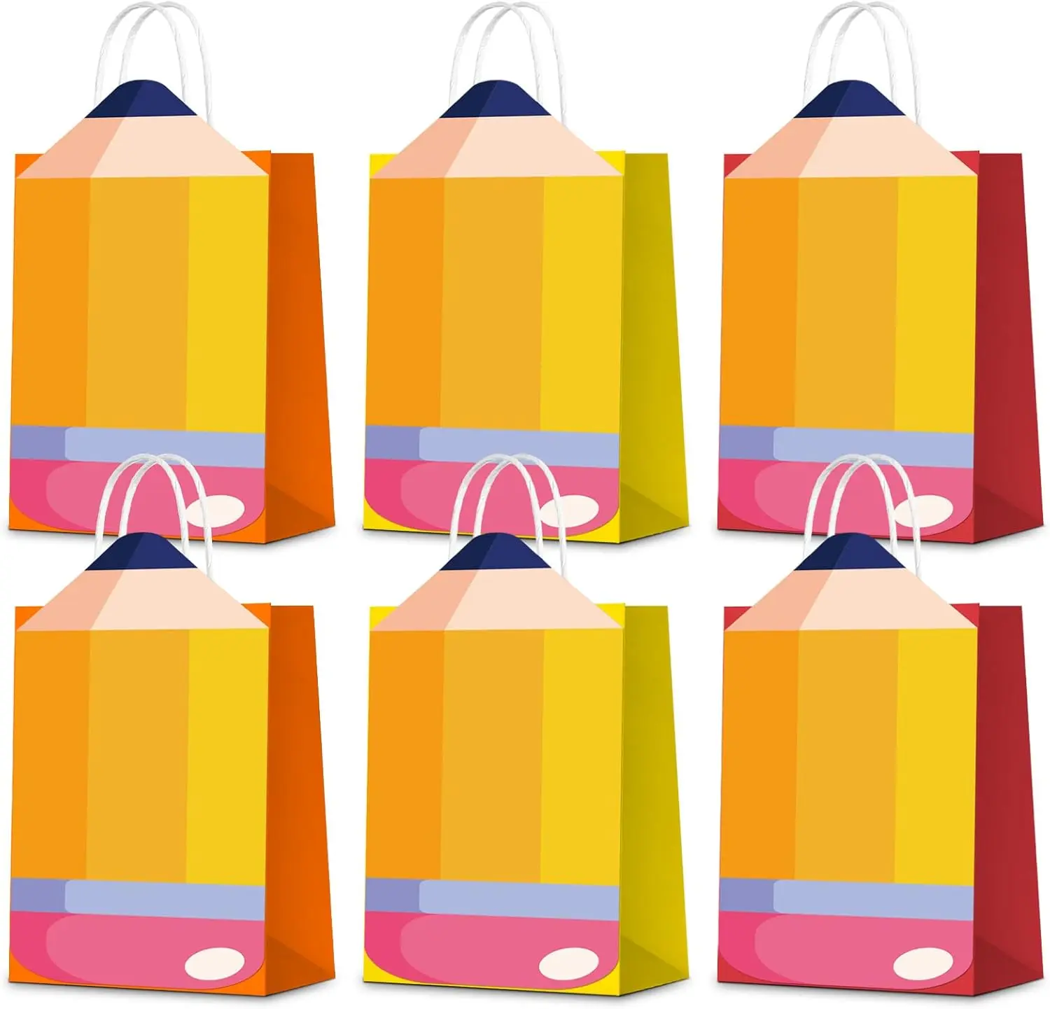 

PCS Back to School Gift Bags Pencil Gift Bags with Handle Candy Goodie Boxes Teacher Gift Bag for First Day of School Supplies B
