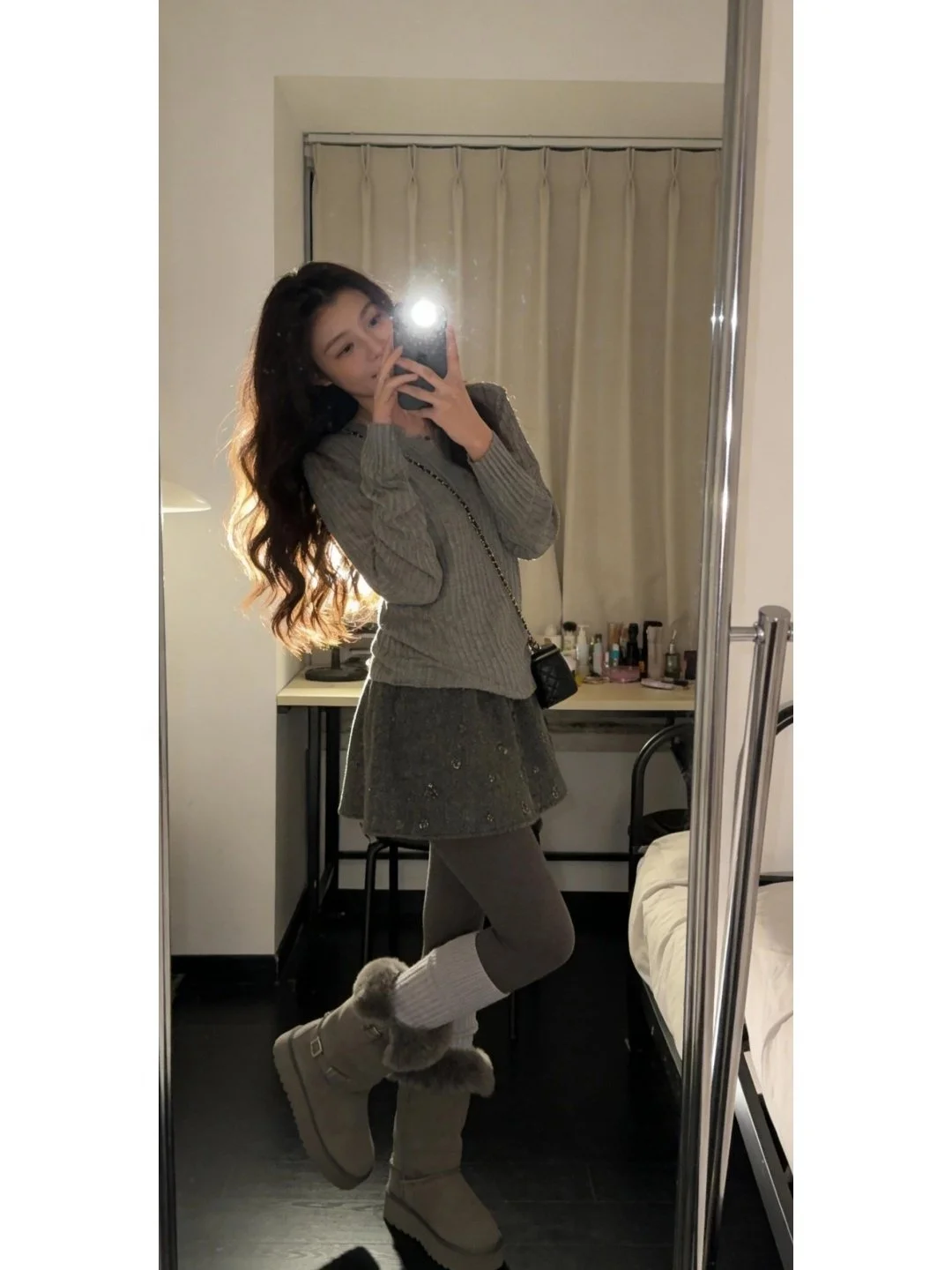 

Korean Sle V-Ne Knitwear Slimming f-Skirt Set Spring Faion mat Young-looking Women's Clothing Casual Wear