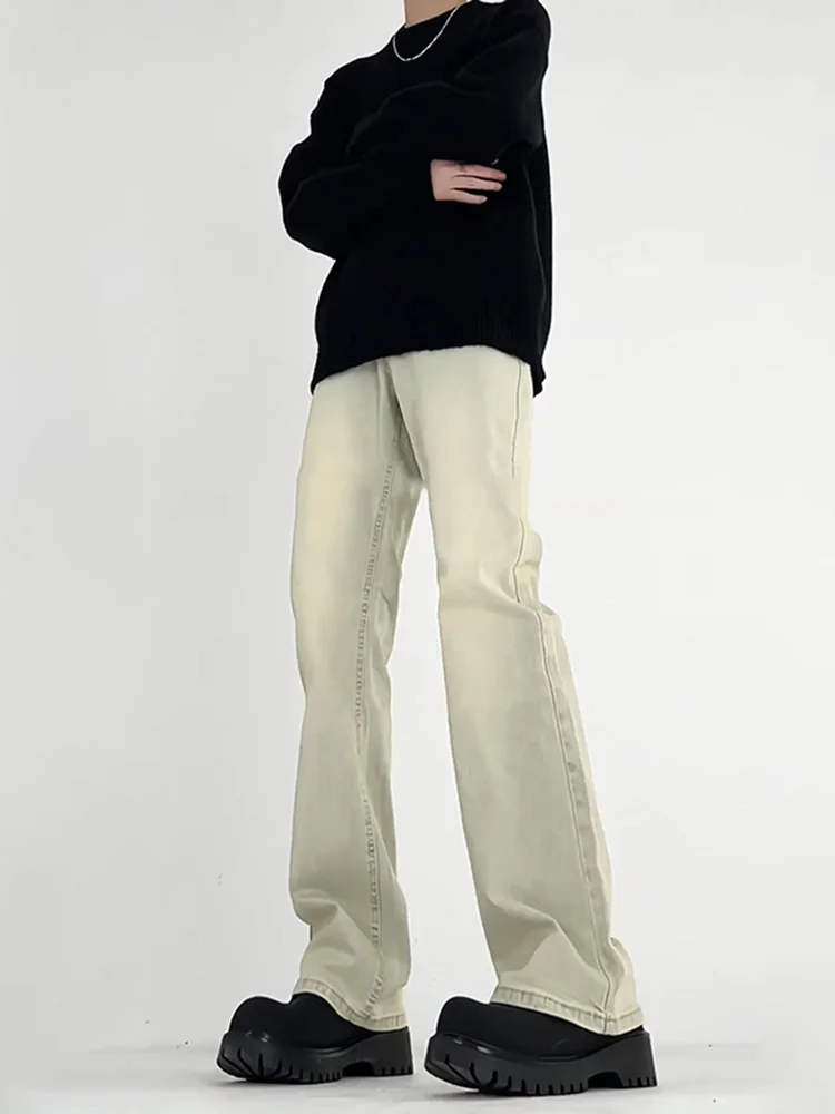 

Slim Fit Straight Leg Jeans Men's American Retro Vibe High Waist Lift Tummy Slimming Jeans Knife Waed Denim Jeans