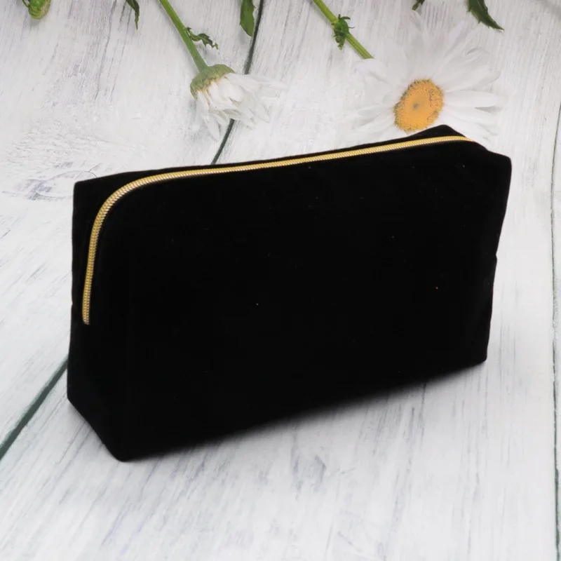 Women Zipper Velvet Make Up Bag Travel Large Cosmetic Bag for Makeup Solid Color Female Make Up Pouch Necessaries Storage bag