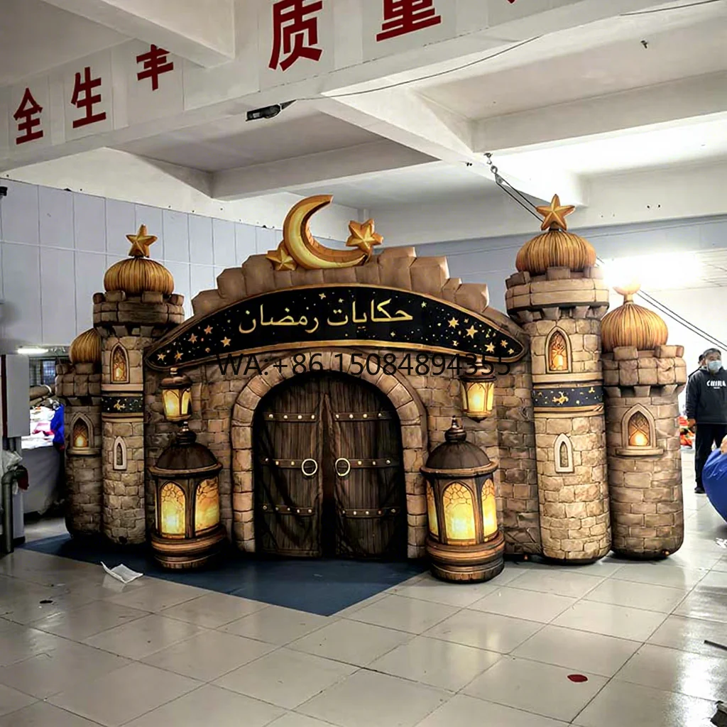 Inflatable Castle Tent with Blower Support for Event Party Supplies Customizable Digital Design