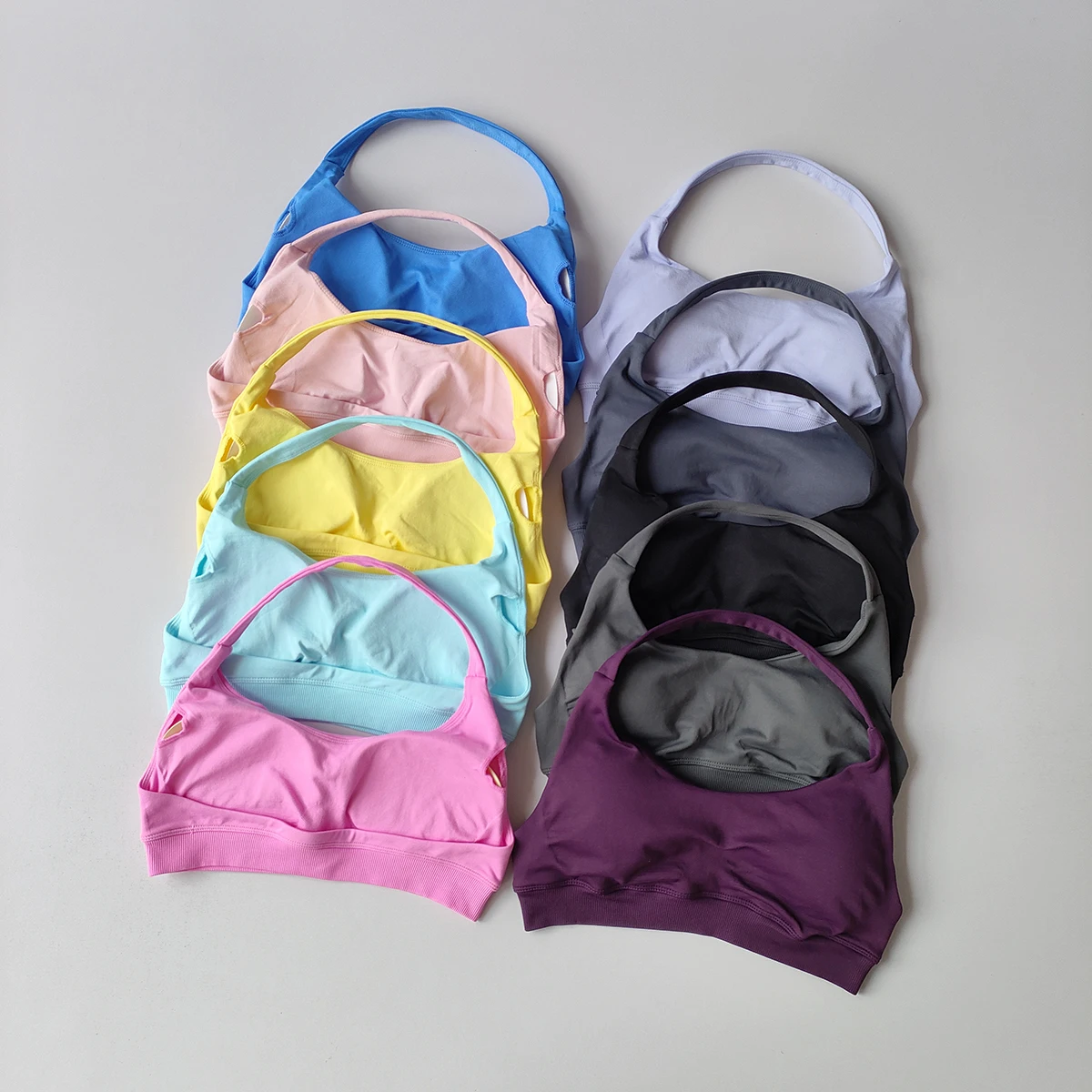 Damen Sexy Neckholder-Sport-BH, schnelltrocknend, Fitness, schöner Rücken, Training, Laufen, Sport-BH, bequeme Unterstützung, Yoga-BHs – Detail 4