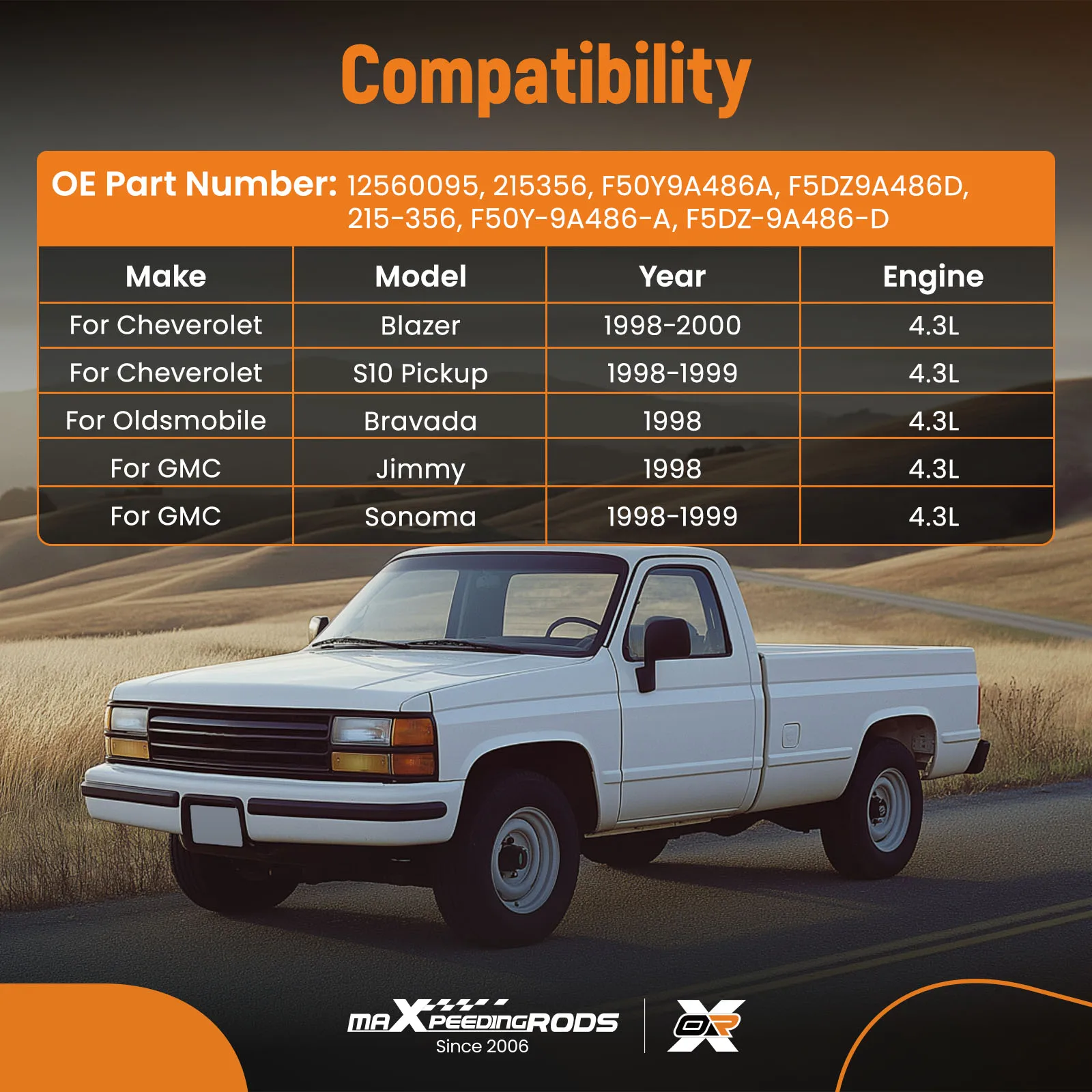 

Secondary Air Pump OE 215356 for Chevy S10 Blazer GMC Sonoma 1998-1999