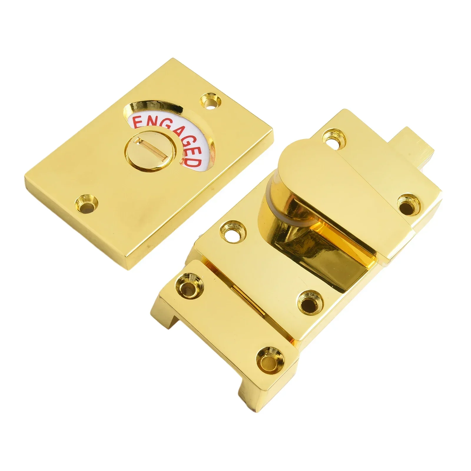 Bathroom Indicator Lock None Satin Nickel Vacant Engaged Gold Polished Chrome Satin Brass Zinc Alloy 85*38*13mm