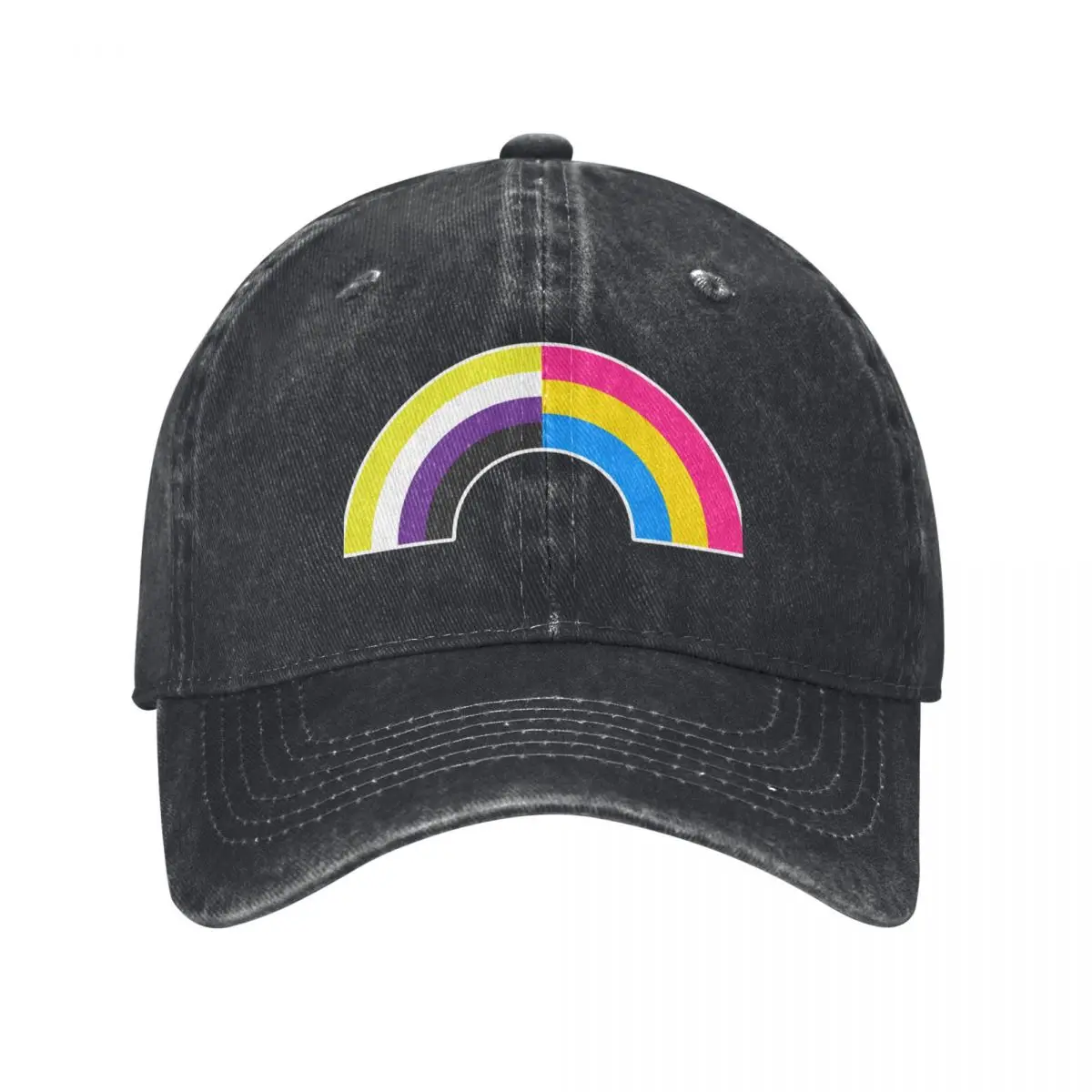 Non-Binary Pan Rainbow Baseball Cap Custom Cap fishing hat Fashion Beach Caps For Men Women's