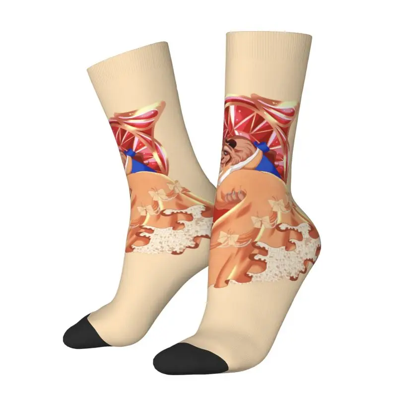 

Крутые мужские классические носки Prince Adam And Belle на заказ, удобные теплые носки унисекс с 3D принтом «Красавица и чудовище»