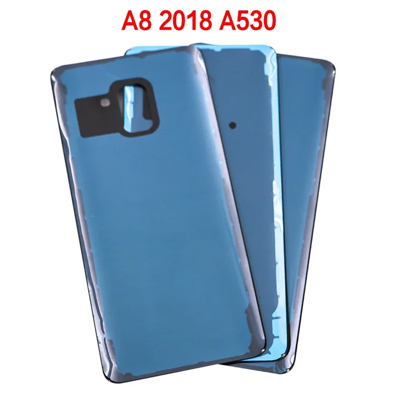 New For Samsung Galaxy A8 2018 A530 A530F SM-A530F Battery Back Cover A530 Rear Door Glass Panel Housing Case Adhesive Replace