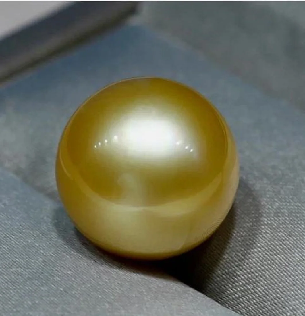 Charming Huge AAAAA 11-12mm south sea Golden loose pearl undrilled drilled