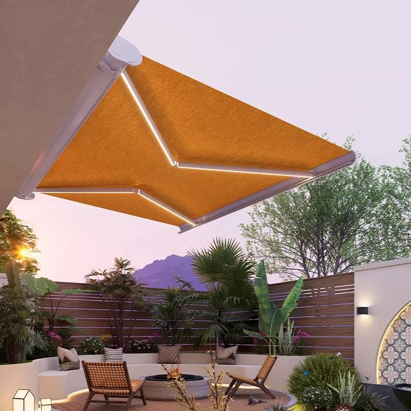 Intelligent Modern Electric Awning Duaya Motor Remote-controlled Telescopic 8-level Wind Resistance Waterproof Aluminum