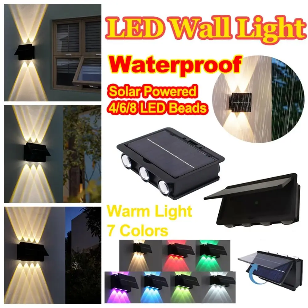 

4/6/8 LED Beads Solar Wall Lamp Light Sensor Wear Resist Garden Fence Light Solar Powered Energy Saving Solar Garden Lamp