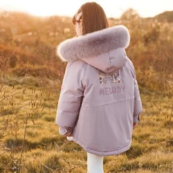 Girls Parka New Cotton Jacket Autumn and Winter Clothing New Fashion Children Winter Clothing Plush and Thick Cotton Coat