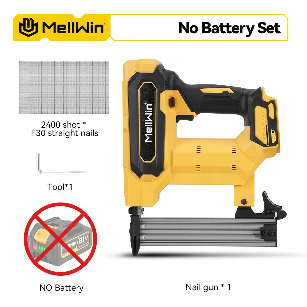 MELLWIN Draadloze Elektrische Schiethamer 2 Modus Draadloze Nietmachine Framing Nailer Tacker Meubels Power Tool Voor Makita 18 V Batterij pin