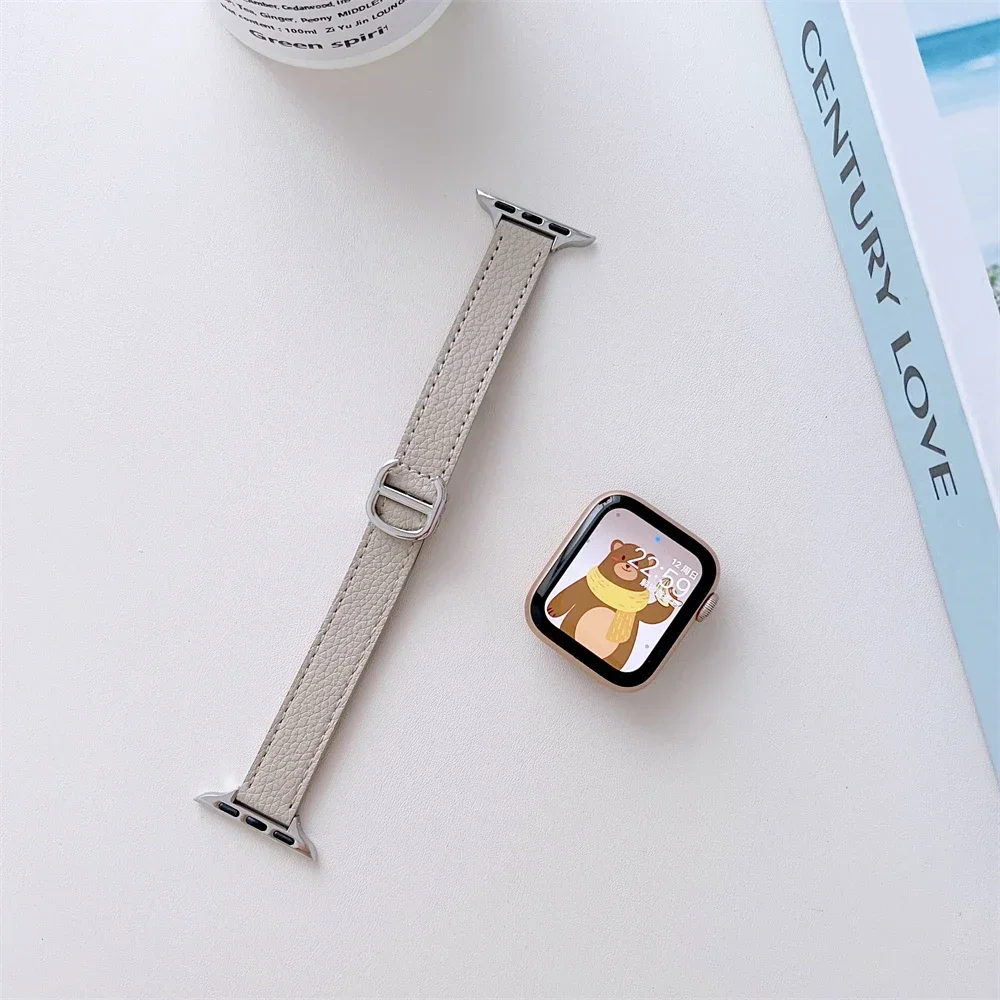 1pc Snap Leather Leisure Sports Apple Watch Band 42/44/45/49mm 38/40/41mm For Apple Watch Series Ultra2 Se 9/8/7/6/5/4/3/2/1