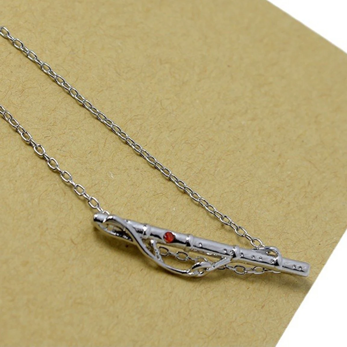 Anime Mo Dao Zu Shi Necklace Grandmaster of Demonic Cultivation Wei Wuxian Lan Wangji Cosplay Cross Flute Pendant Choker Jewelry