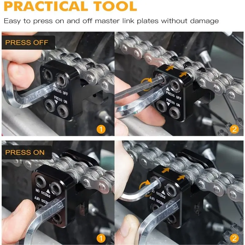 New-Universal Motorcycle Chain Adjusting Tool 50 Series 520/525/530 Alignment Device For ATV Dirt Bike Master Link Side Chain Pr
