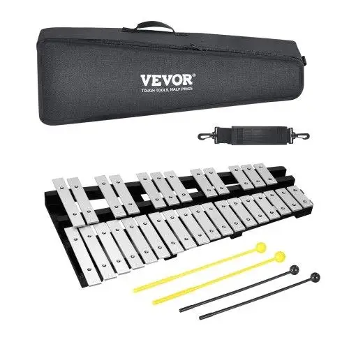 30-Note Glockenspiel Xylophone Set with Mallets & Sticks - Percussion Instrument for students & Adults, Includes Carry Bag