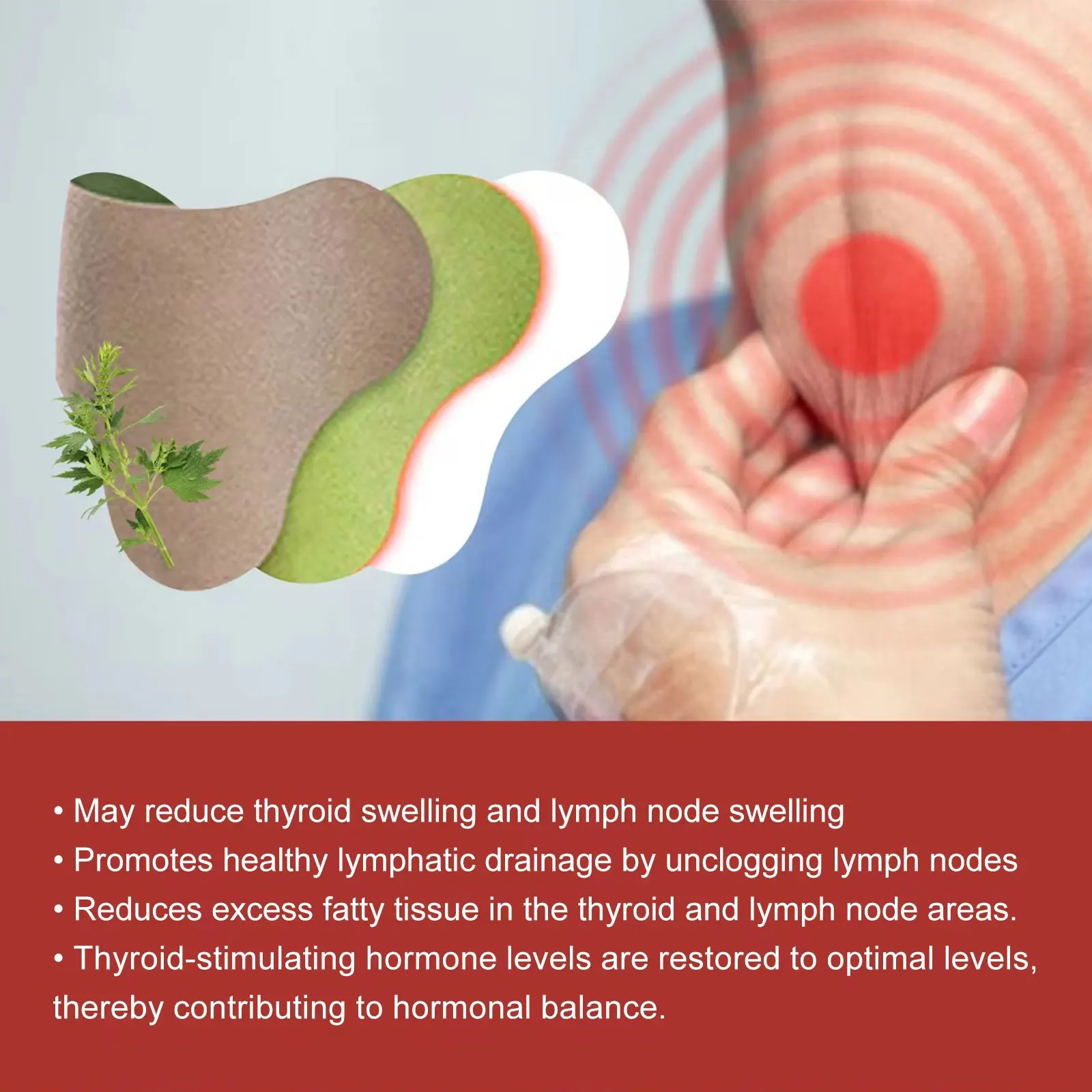 Lymphatic Detox Patch Drainage Thyroid Gland Stickers Effective Painless Treatment Heating Neck Anti Swelling Lymph Node Patches