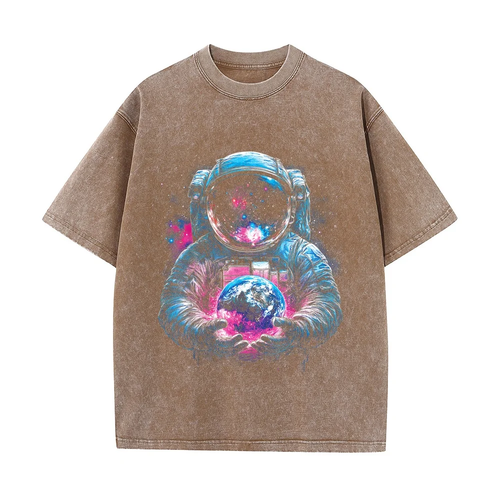 Astronaut Planet Earth Outer Space Galaxy Universe Science T-Shirt Men's Shirts Men Clothing T-Shirts Cotton T Shirt For Women